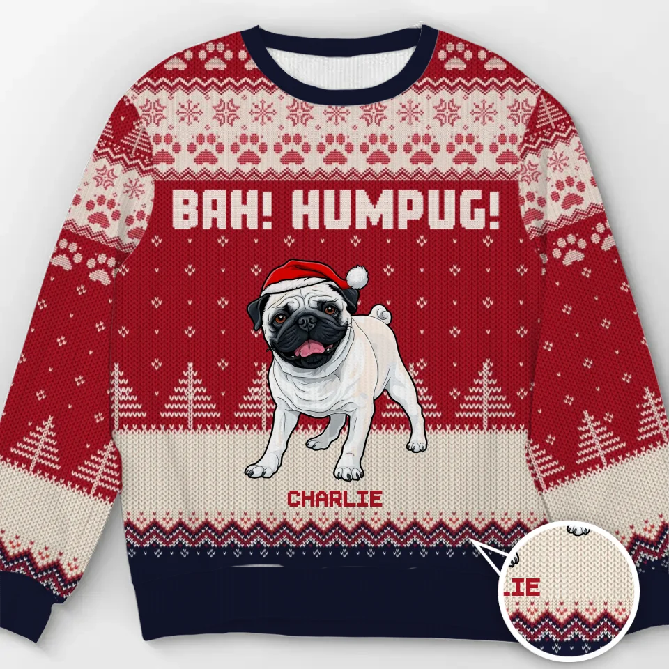 Le Père Noël arrive en ville ! Sweat-shirt moche personnalisé pour chien ! Pull unisexe en laine ! Cadeau de Noël pour les propriétaires et les amoureux des animaux.