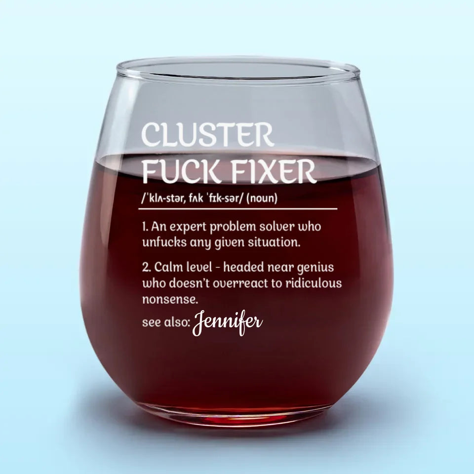 Un expert en résolution de problèmes - Verre à vin personnalisé pour collègue - Cadeau de Noël pour collègues, amis de travail, collègues