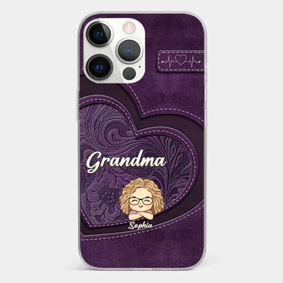 Votre amour inconditionnel nous enveloppe - Coque de téléphone transparente personnalisée pour famille - Cadeau pour maman, grand-mère