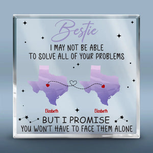 Not Near, But Dear As Always - Bestie Personalized Custom Square Shaped Acrylic Plaque - Gift For Best Friends, BFF, Sisters