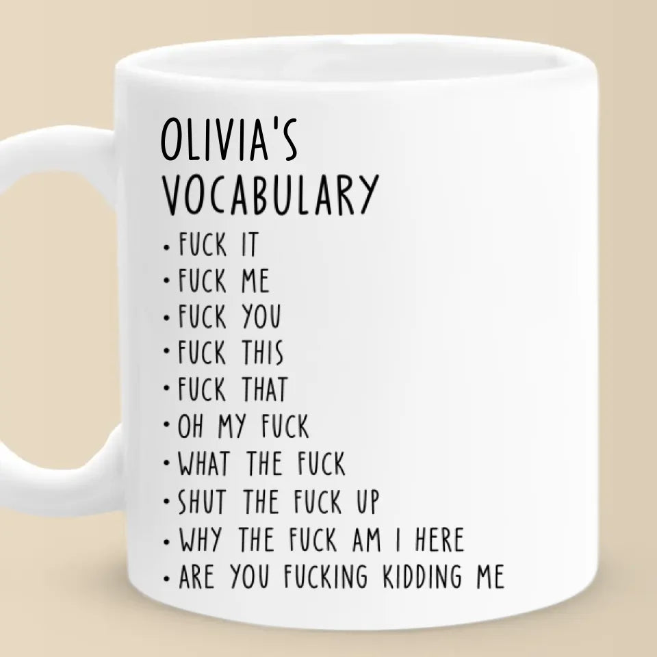 Mon lexique du travail - Tasse personnalisée pour collègue - Cadeau pour collègues, amis de travail, collaborateurs