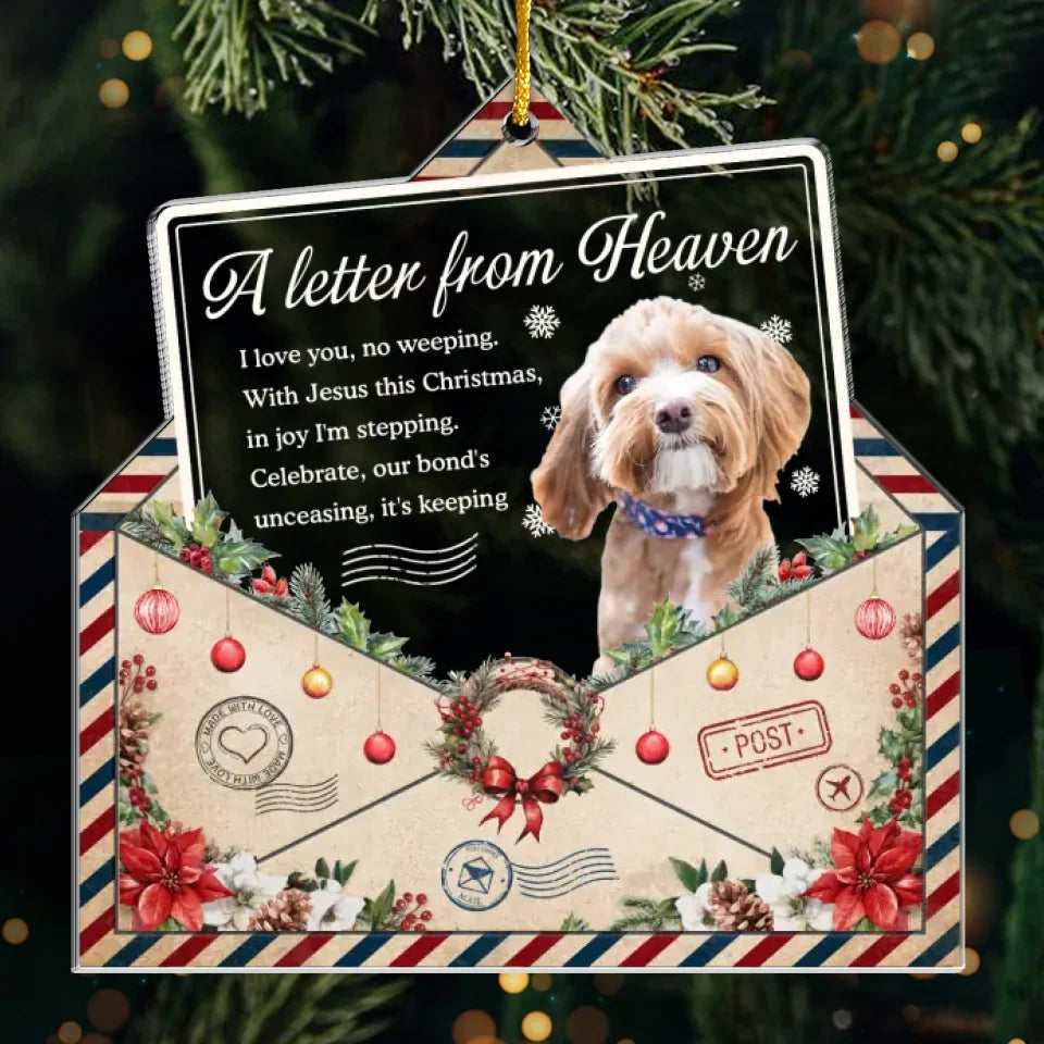 Photo personnalisée « Tu me manqueras pour le reste de ma vie » - Ornement commémoratif personnalisé - Forme personnalisée en acrylique - Cadeau de condoléances, cadeau de Noël pour les propriétaires d'animaux de compagnie et les amoureux des animaux