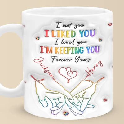 L'amour n'a pas de sexe - Mug personnalisé effet gonflé 3D pour couple - Cadeau pour mari, femme, anniversaire, LGBTQ+