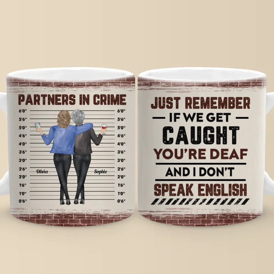 Partenaires de malice - Tasse personnalisée Bestie - Cadeau pour meilleures amies, meilleures amies, sœurs
