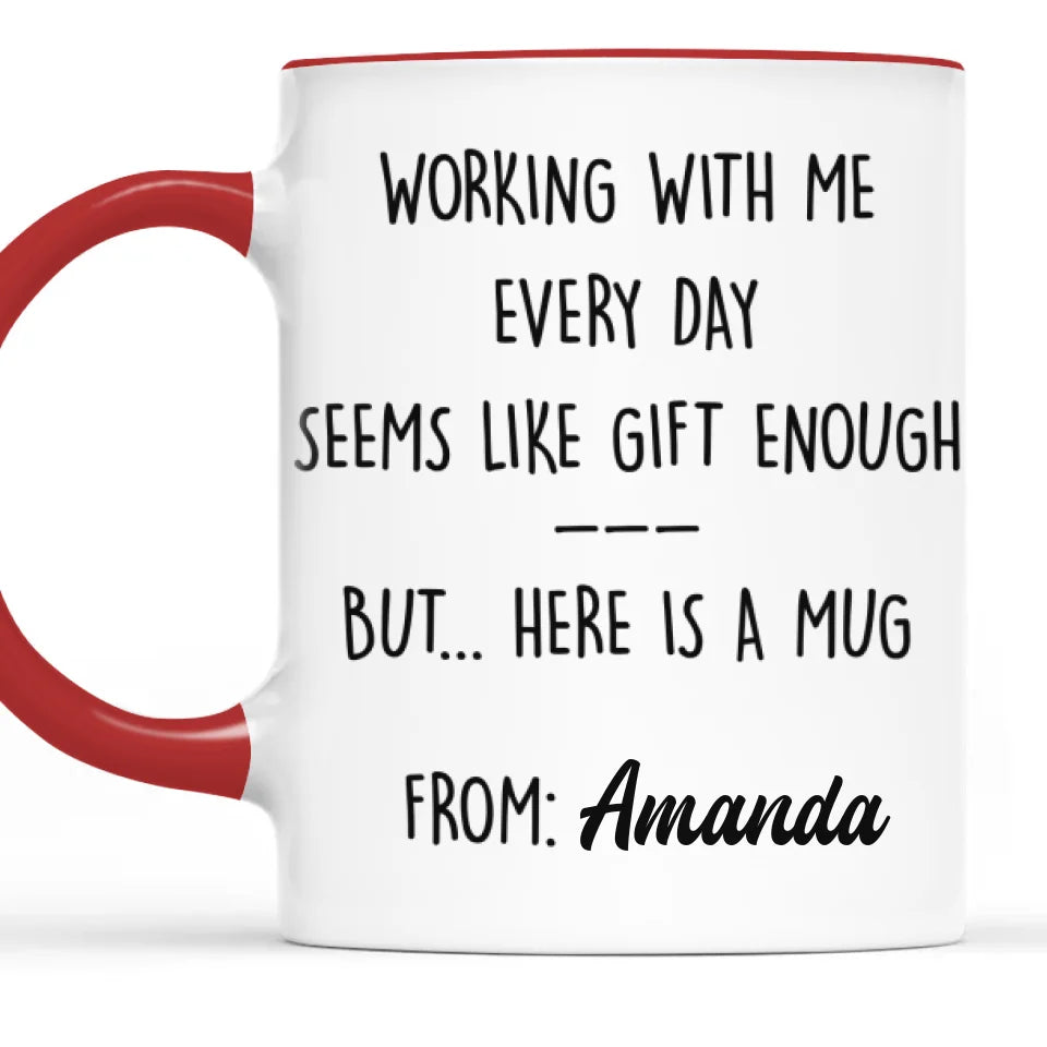 Vues du bureau et boissons sans fin - Tasse personnalisée avec accents pour collègues - Cadeau pour collègues, amis de travail, collègues