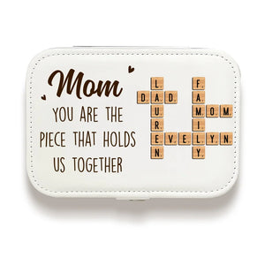 Tu es la pièce qui nous unit - Coffret à bijoux personnalisé pour la famille - Cadeau pour maman et fille