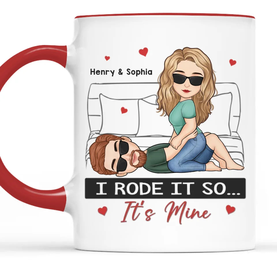 Here With Me - Couple Personalized Custom Accent Mug - Gift For Husband Wife, Anniversary