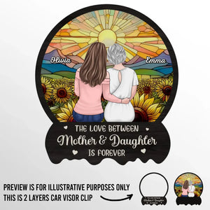 She’s My Sunshine And My Strength - Family Personalized Custom Car Visor Clip - Gift For Mom, Daughter