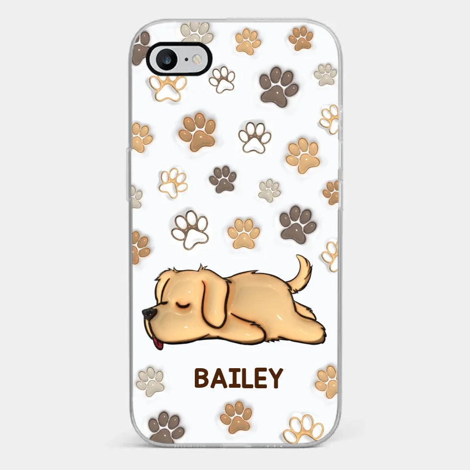 Les animaux laissent des empreintes de pattes sur nos cœurs - Coque de téléphone transparente personnalisée avec effet gonflable 3D pour chien et chat - Cadeau pour propriétaires et amoureux des animaux
