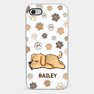 Les animaux laissent des empreintes de pattes sur nos cœurs - Coque de téléphone transparente personnalisée avec effet gonflable 3D pour chien et chat - Cadeau pour propriétaires et amoureux des animaux