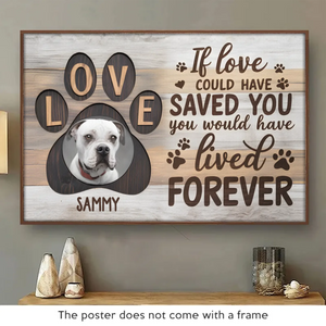 Photo personnalisée « Votre amour me guidera toujours » – Affiche horizontale personnalisée commémorative – Cadeau de condoléances pour les propriétaires d'animaux et les amoureux des animaux