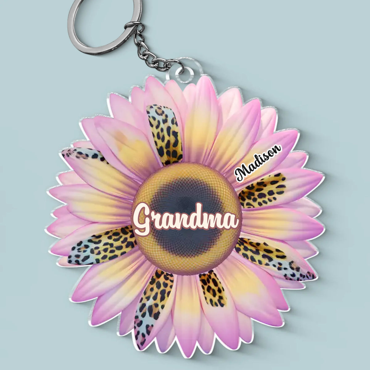 Le jardin de grand-mère est un endroit où l'amour pousse à l'état sauvage - Porte-clés personnalisé en acrylique de forme personnalisée pour la famille - Cadeau pour maman et grand-mère