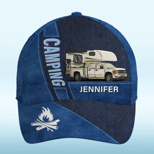 Créez des souvenirs au camping ! Casquette personnalisée, imprimé intégral, cadeau idéal pour les amateurs de camping.