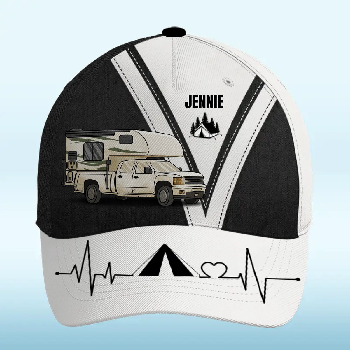 Parce que chaque camping mérite une touche d'élégance - Casquette de camping personnalisée, casquette classique à imprimé intégral - Cadeau pour les amateurs de camping