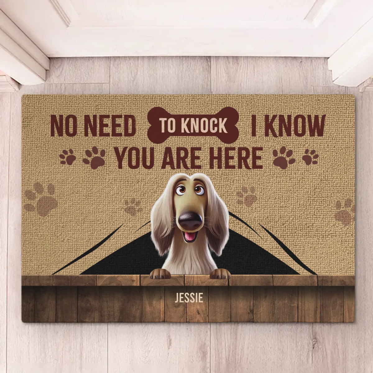 Remuer la queue est la forme la plus pure de l'amour - Tapis décoratif personnalisé pour chien - Cadeau de pendaison de crémaillère pour propriétaires et amoureux des animaux