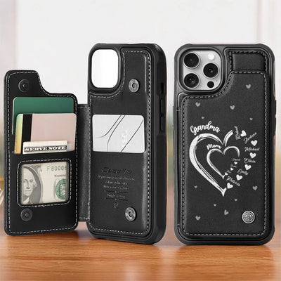 Nothing Compares To Seeing You Shine As A Mom - Family Personalized Custom Leather Flip Wallet Phone Case - Mother's Day Gift For Mom, Grandma