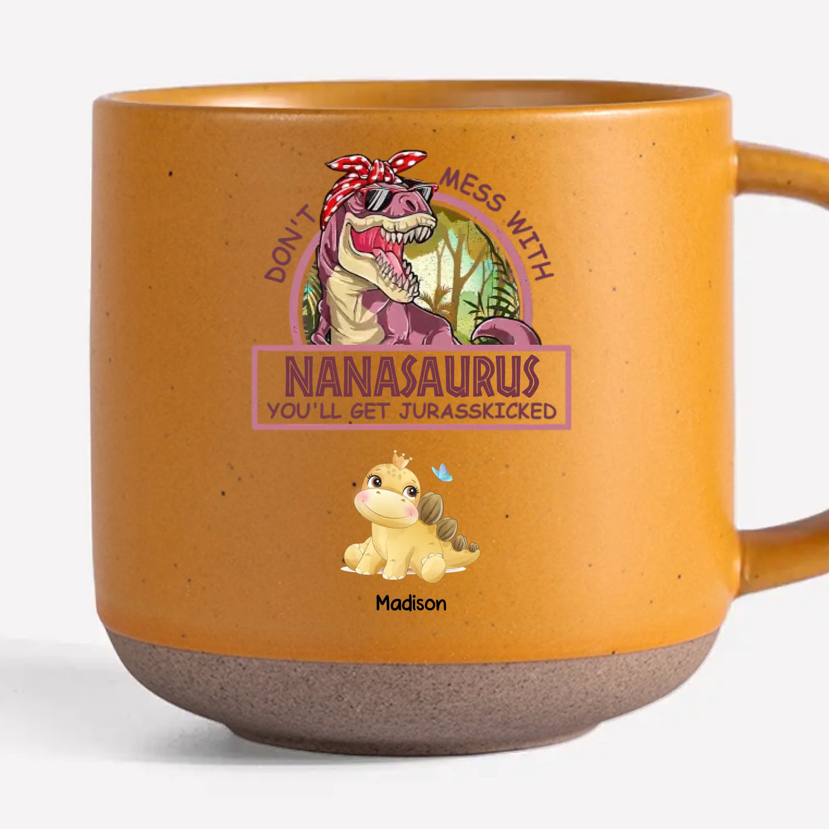 Because Her Love Only Grows Stronger With Time - Family Personalized Custom Printed Pottery Mug - Gift For Mom, Grandma
