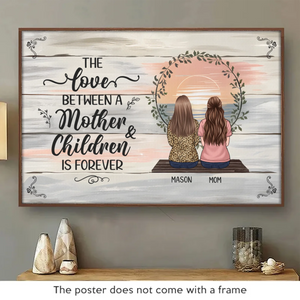 L'amour d'une mère est infini - Affiche horizontale personnalisée pour la famille - Cadeau pour maman