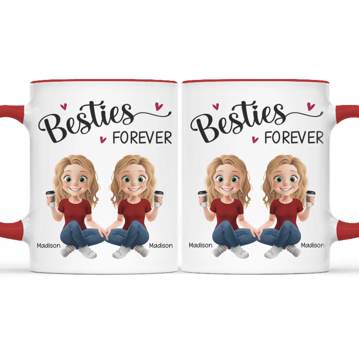 Crazy Together, Unbreakable Forever - Bestie Personalized Custom Accent Mug - Gift For Best Friends, BFF, Sisters