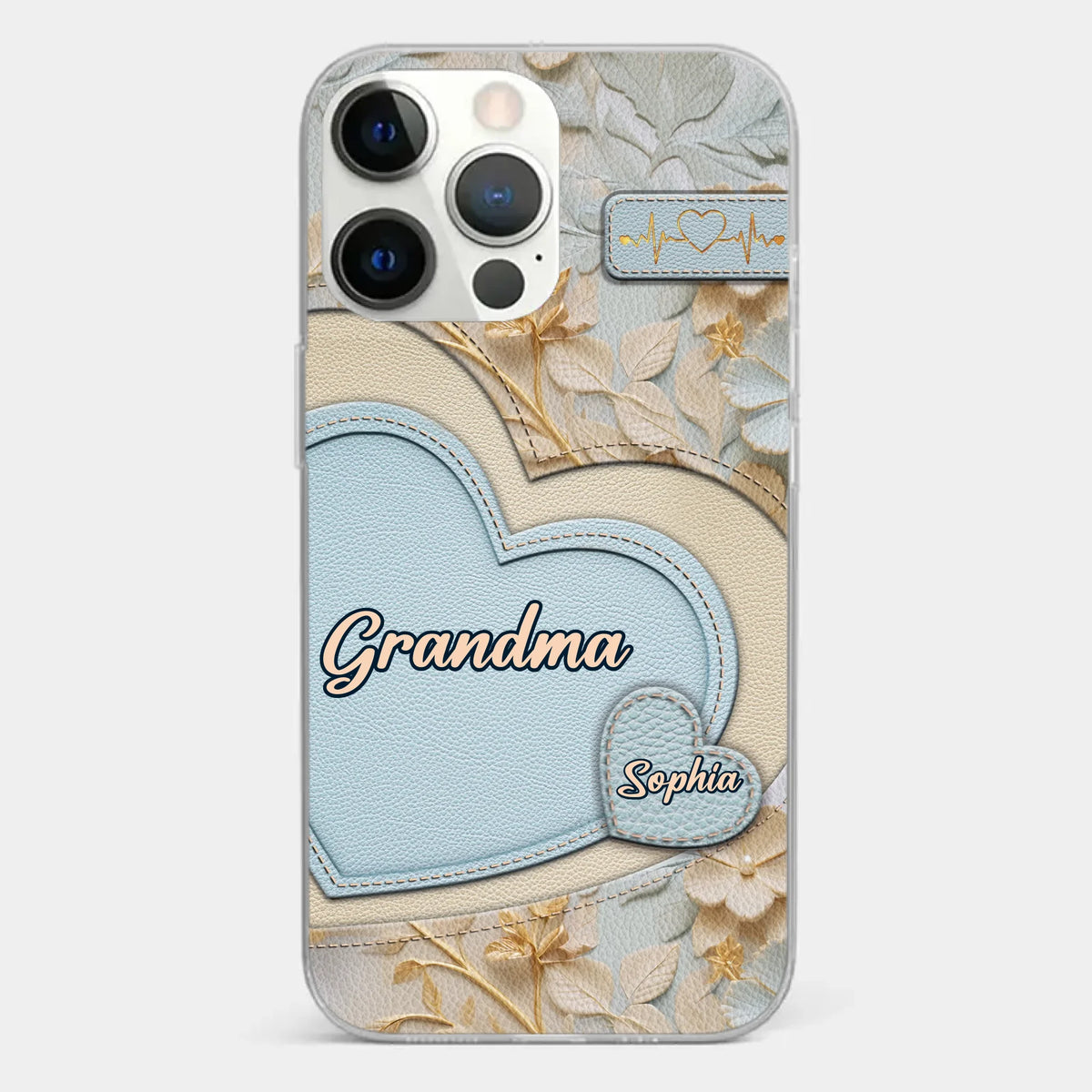 Liés ensemble par l'amour - Coque de téléphone transparente personnalisée avec effet gonflé en 3D - Cadeau pour la fête des mères, pour maman ou grand-mère