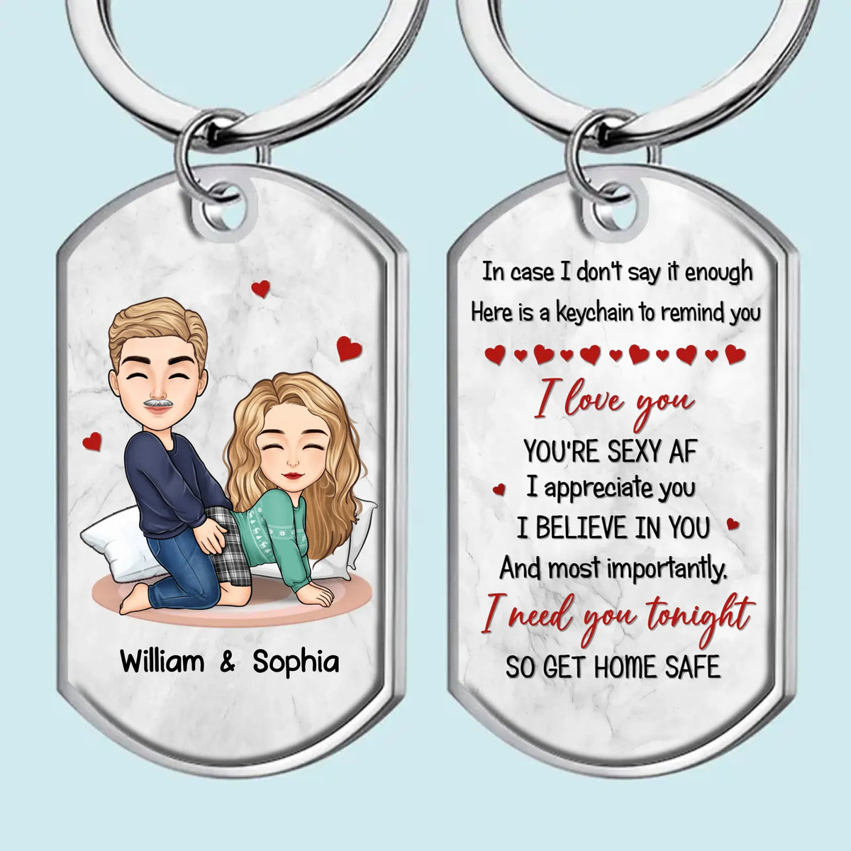 Ton amour est ma plus grande bénédiction - Porte-clés personnalisé pour couple - Cadeau de Noël pour mari et femme, anniversaire