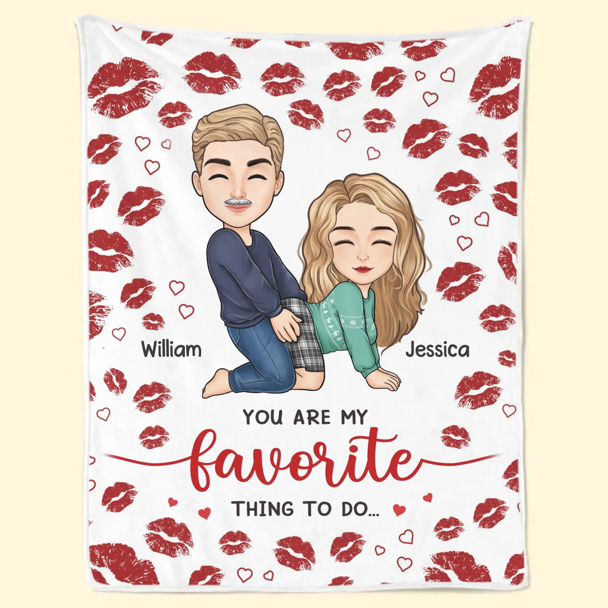 Nos cœurs parlent la même langue - Couverture personnalisée pour couple - Cadeau de Noël pour mari et femme, anniversaire