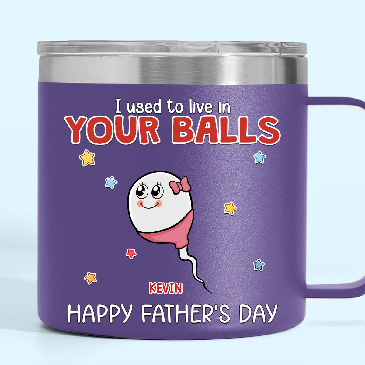 Né de légendes, élevé par une seule personne - Gobelet personnalisé en acier inoxydable de 14 oz avec poignée - Fête des pères, cadeau pour papa