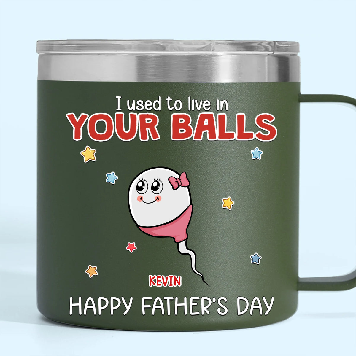 Né de légendes, élevé par une seule personne - Gobelet personnalisé en acier inoxydable de 14 oz avec poignée - Fête des pères, cadeau pour papa