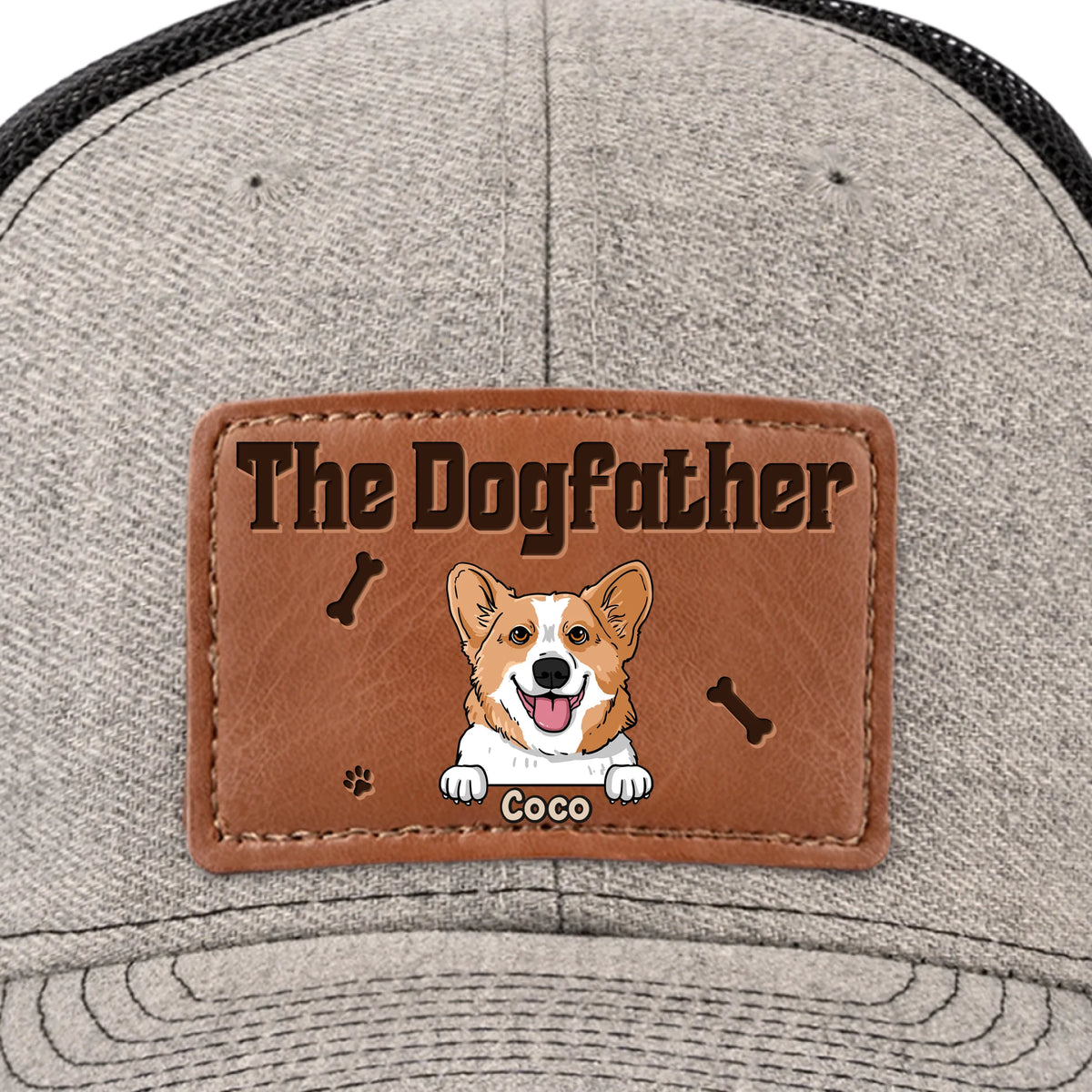 Walks, Treats, Cuddles - Dog Personalized Custom Leather Patch Hat - Father's Day, Gift For Pet Owners, Pet Lovers