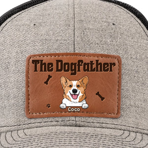Walks, Treats, Cuddles - Dog Personalized Custom Leather Patch Hat - Father's Day, Gift For Pet Owners, Pet Lovers