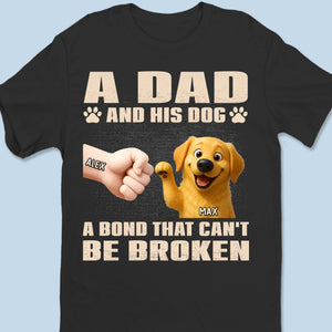 Un papa et son chien, un lien indéfectible - T-shirt unisexe personnalisé pour chien, t-shirt premium, sweat à capuche - Fête des pères, cadeau pour papa, propriétaires d'animaux, amoureux des animaux