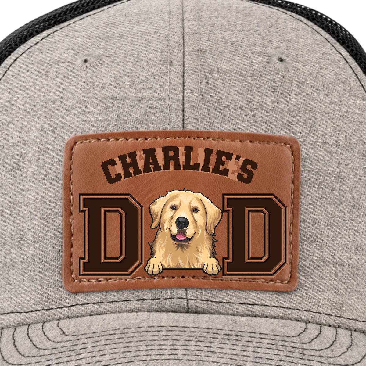 Tails Wag For This Guy - Dog Personalized Custom Leather Patch Hat - Father's Day, Gift For Pet Owners, Pet Lovers