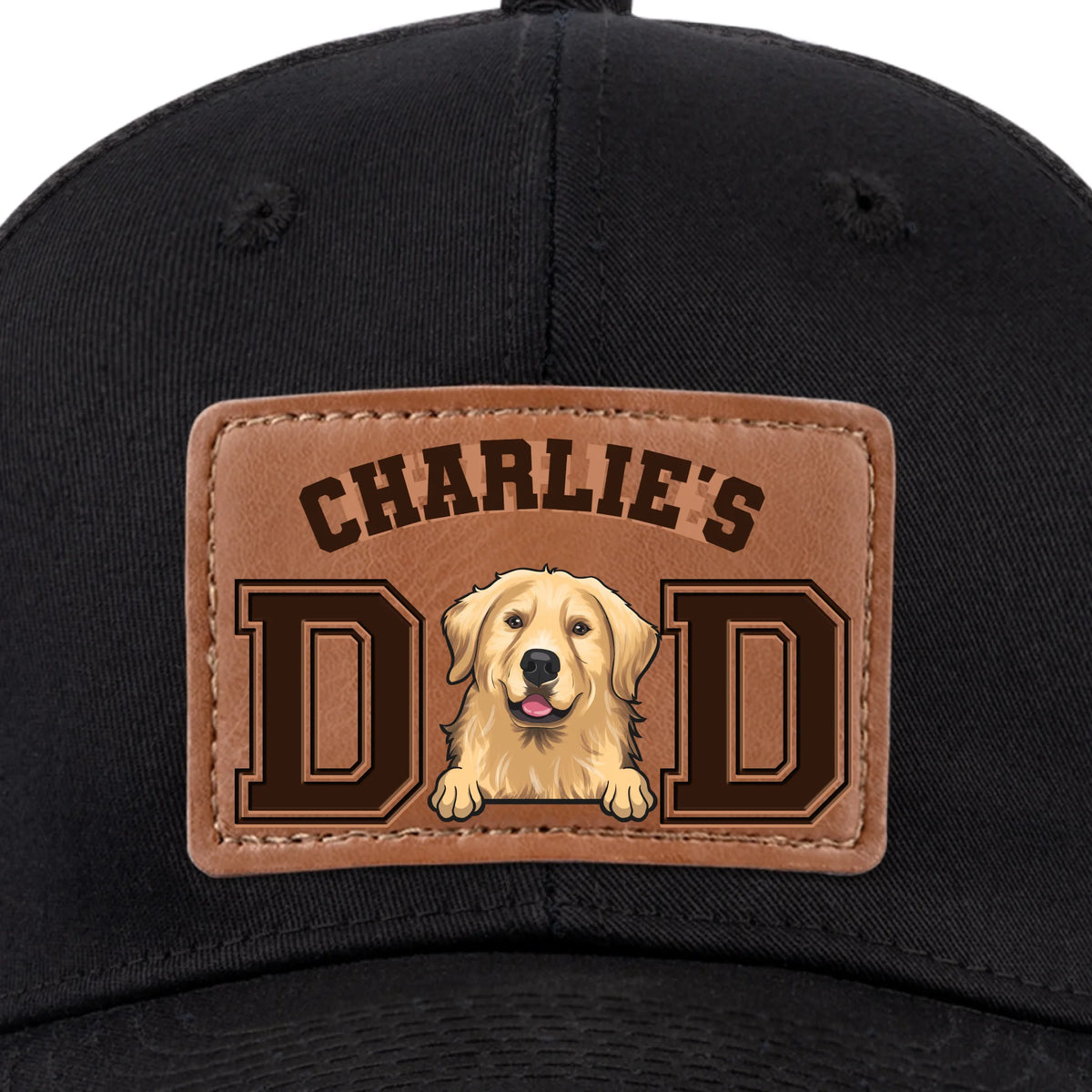 Tails Wag For This Guy - Dog Personalized Custom Leather Patch Hat - Father's Day, Gift For Pet Owners, Pet Lovers