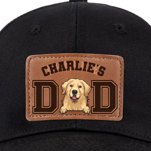 Tails Wag For This Guy - Dog Personalized Custom Leather Patch Hat - Father's Day, Gift For Pet Owners, Pet Lovers