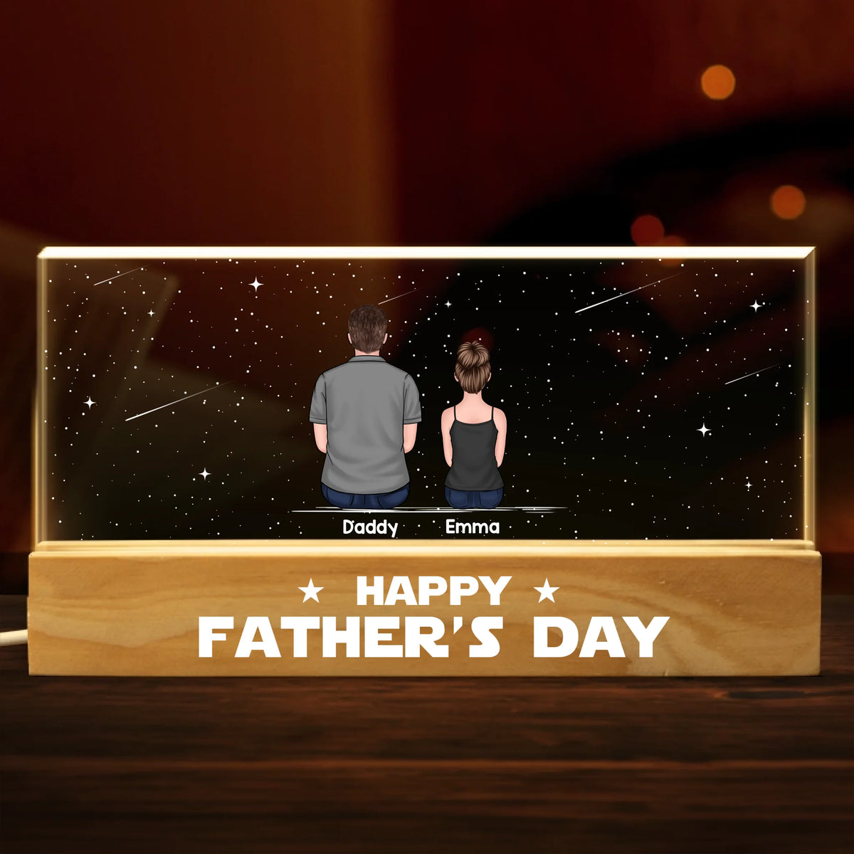 Je suis leur père - Veilleuse LED 3D personnalisée en acrylique avec lettres - Cadeau pour la fête des pères, papa, grand-père