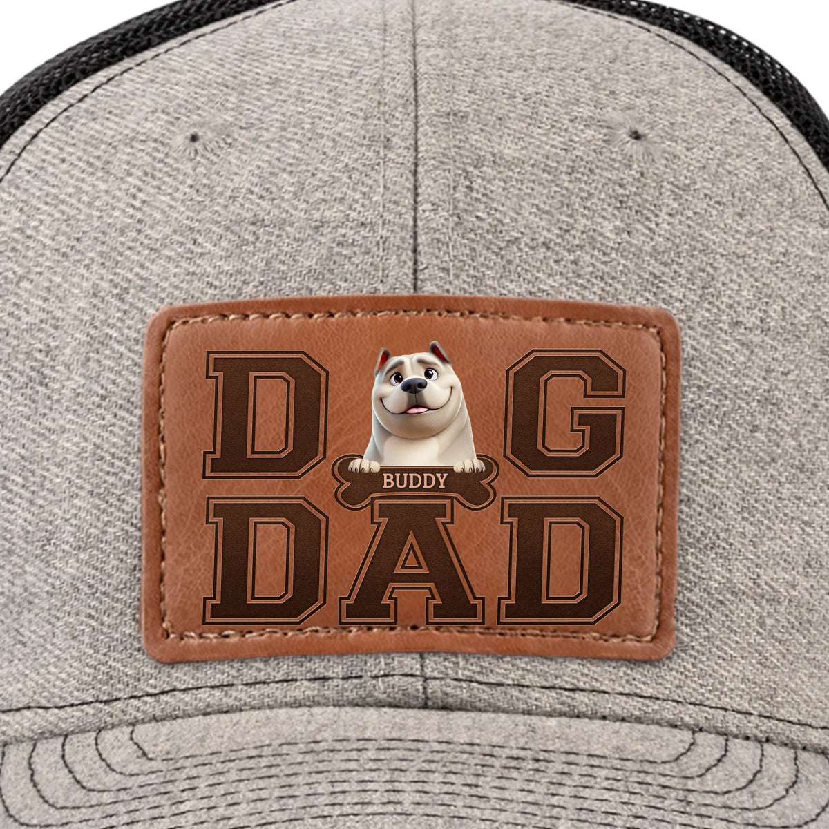 Chapeau en cuir personnalisé pour chien, fourrure, papa ! Cadeau pour la fête des pères, pour les propriétaires d'animaux et les amoureux des animaux.