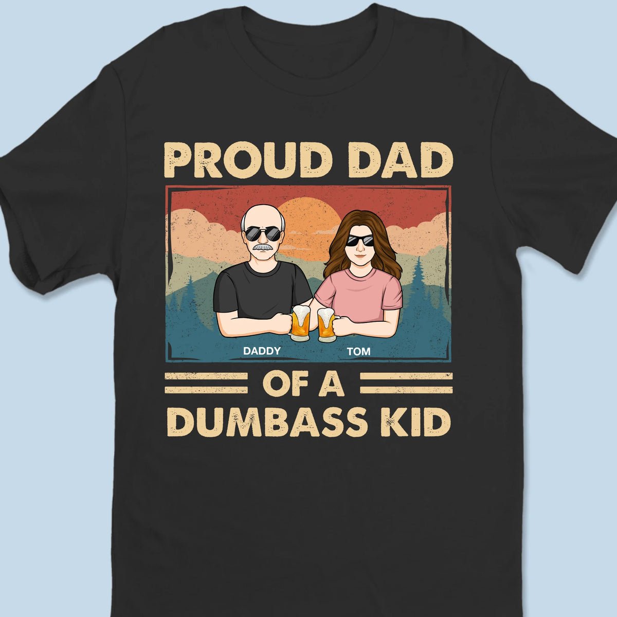 La preuve que papa a bien fait – T-shirt unisexe personnalisé pour la famille, t-shirt premium, sweat à capuche – Fête des pères, cadeau pour papa