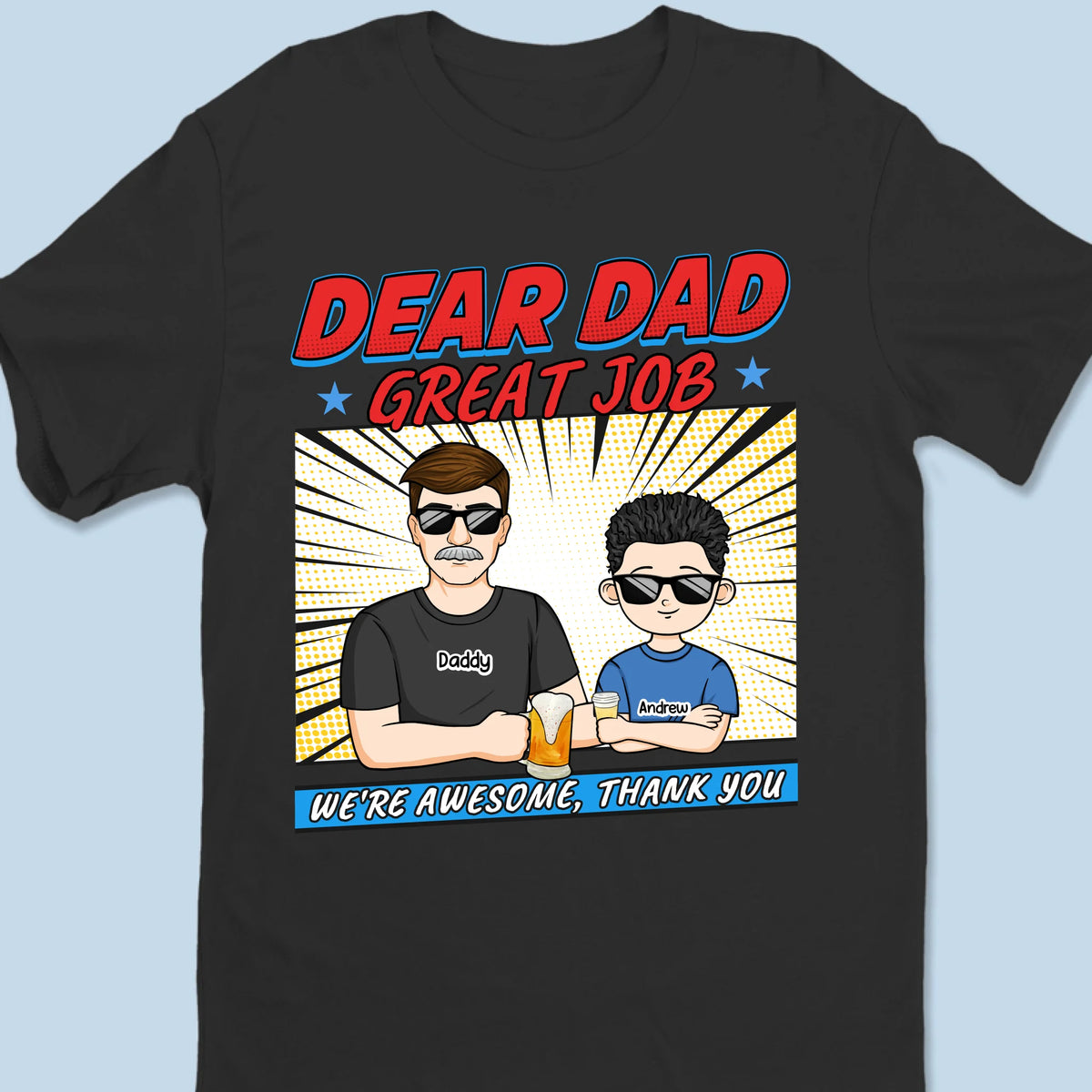 À la santé de papa ! T-shirt unisexe personnalisé pour la famille, t-shirt premium, sweat à capuche ! Cadeau pour la fête des pères, papa, grand-père