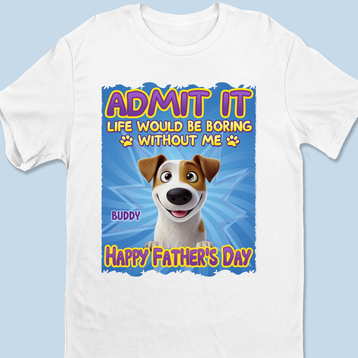 Whispers Of Love In Blue - Dog & Cat Personalized Custom Unisex T-shirt, Premium T-shirt, Hoodie - Father's Day,  Gift For Dad, Pet Owners, Pet Lovers