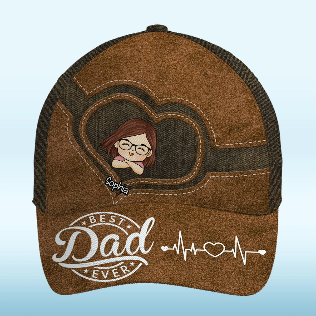 Meilleur papa de tous les temps - Casquette personnalisée pour la famille, casquette classique à imprimé intégral - Fête des pères, cadeau pour papa, grand-père