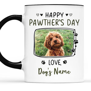 Tasse personnalisée avec photo « Joyeuse fête des Pawthers » pour chien et chat – Cadeau pour la fête des pères, pour les propriétaires d'animaux et les amoureux des animaux.