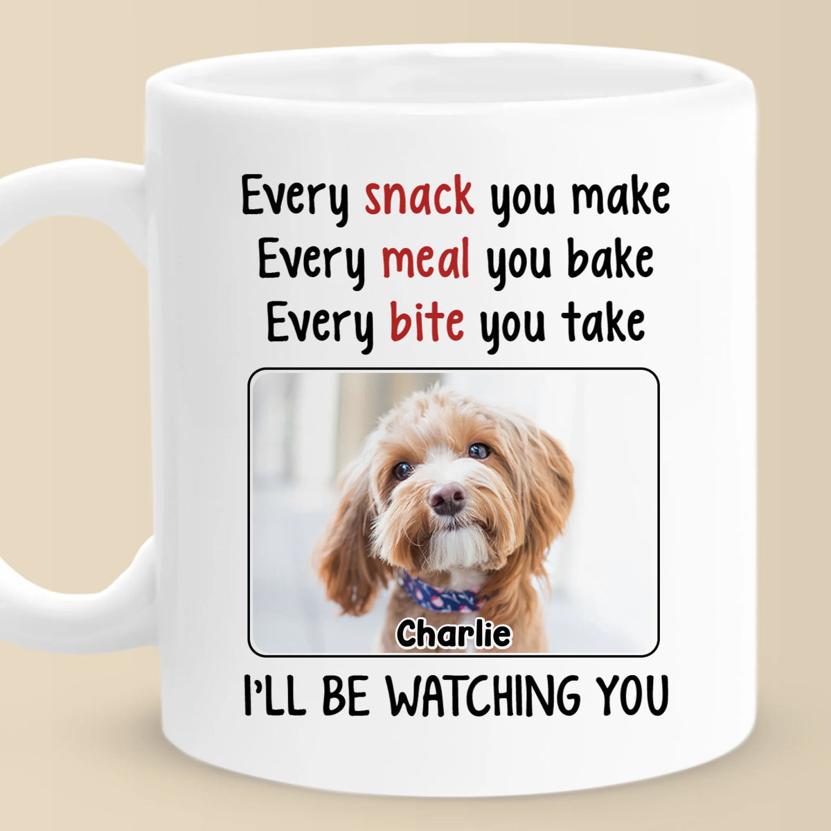 Mug photo personnalisé « Love In Every Paw » pour chien et chat – Cadeau pour la fête des pères, pour les propriétaires d'animaux et les amoureux des animaux