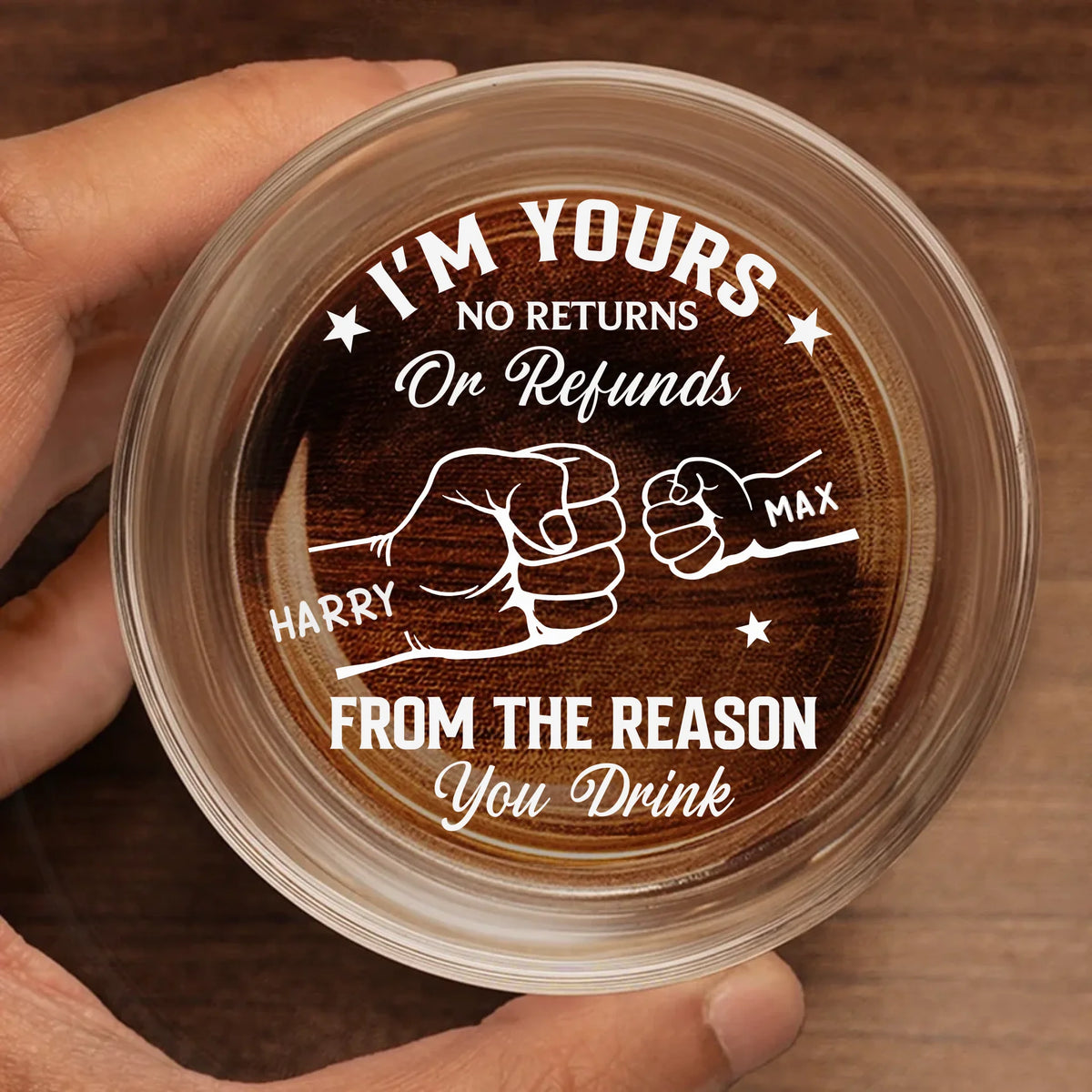 Verre à whisky personnalisé - Cadeaux d'anniversaire personnalisés pour la fête des pères pour papa et grand-père - De The Reasons You Drink