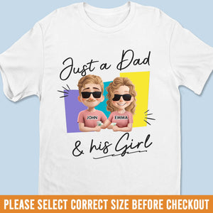 Just A Dad And His Children - Family Personalized Custom Unisex T-shirt, Premium T-shirt, Hoodie - Father's Day, Gift For Dad
