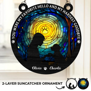 Custom Window Hanging Suncatcher Ornament - Personalized Pet Memorial Gifts For Dogs - Paws Forever Imprinted On My Soul