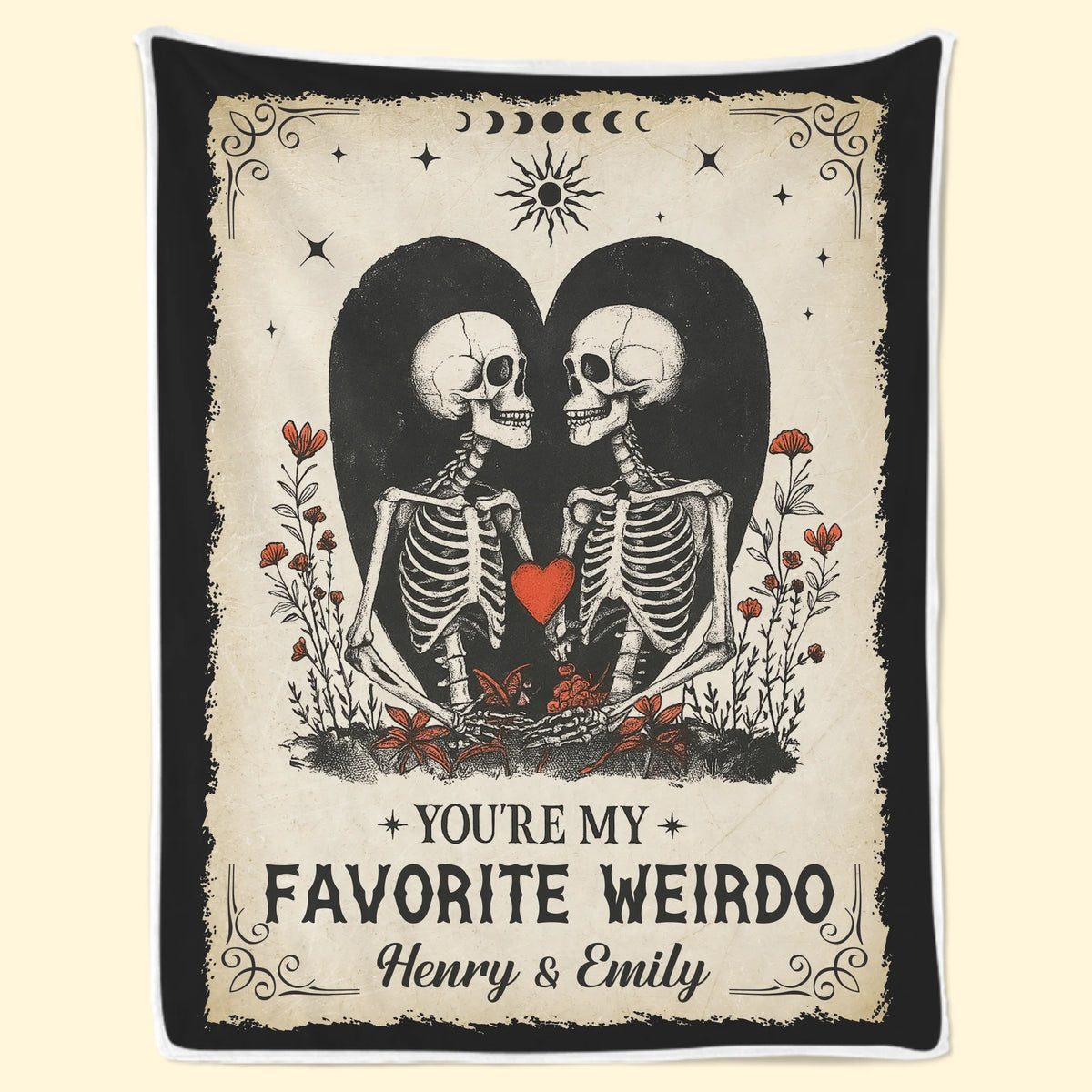 Custom Blanket - Personalized Anniversary Wedding Gifts For Husband And Wife, Him And Her - Weirdos In Love