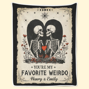 Custom Blanket - Personalized Anniversary Wedding Gifts For Husband And Wife, Him And Her - Weirdos In Love