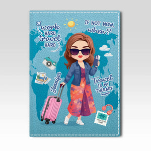 Étui de passeport personnalisé - Cadeaux de vacances et de voyage personnalisés pour femmes et hommes - Voyagez loin, voyagez loin