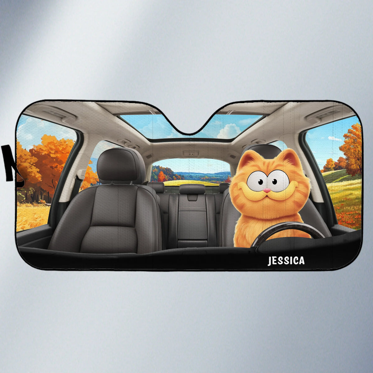Pare-soleil personnalisé pour pare-brise et vitres de voiture – Cadeaux d'été et de voyage personnalisés pour les amoureux des chats, maman et papa – Road Trips avec mon équipe à quatre pattes