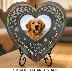 Pierre commémorative personnalisée en forme de cœur avec photo – Cadeaux commémoratifs personnalisés pour animaux de compagnie, chiens et chats – Un cœur plein de souvenirs
